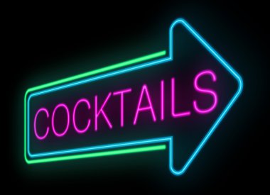 Neon kokteyller işareti.