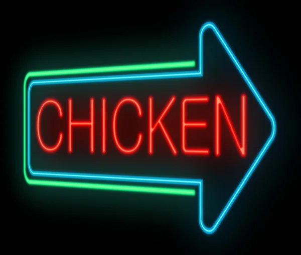 Signo de pollo neón . — Foto de Stock