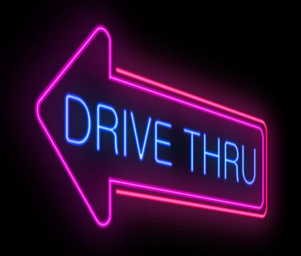 Drive thru neon sign. — Stock Photo, Image