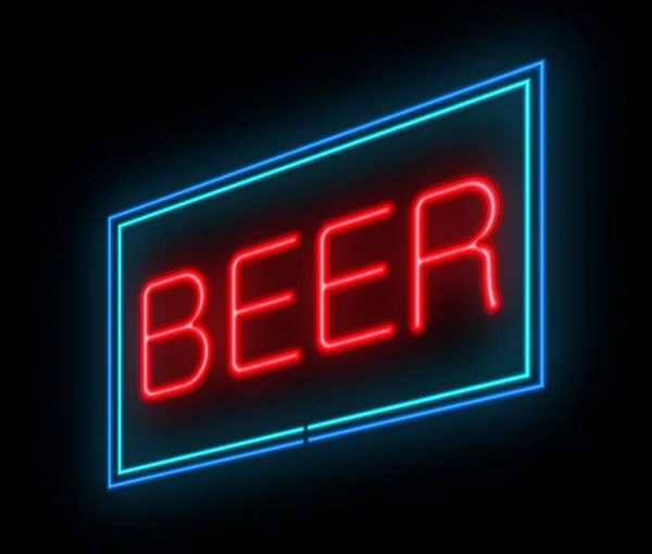 Bier lichtreclame. — Stockfoto
