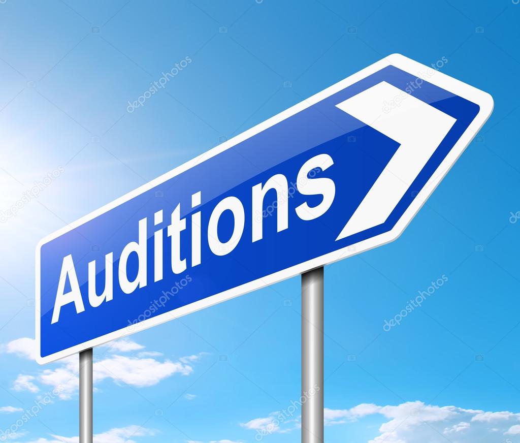 Auditions sign.