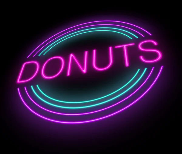 Donuts-Zeichen. — Stockfoto