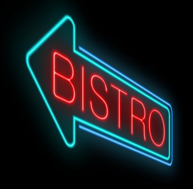 Neon bistro işareti.