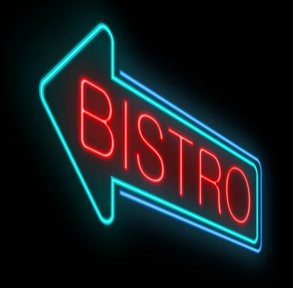 Neon segno bistrot . — Foto Stock