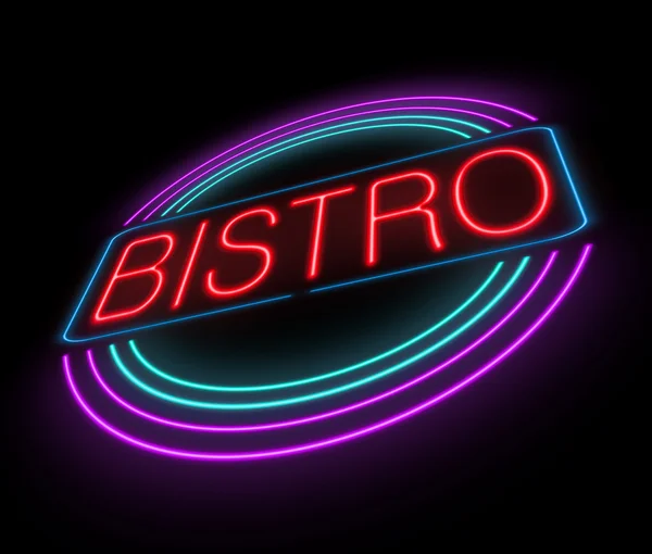 Neon bistro sign. — Stock Photo, Image
