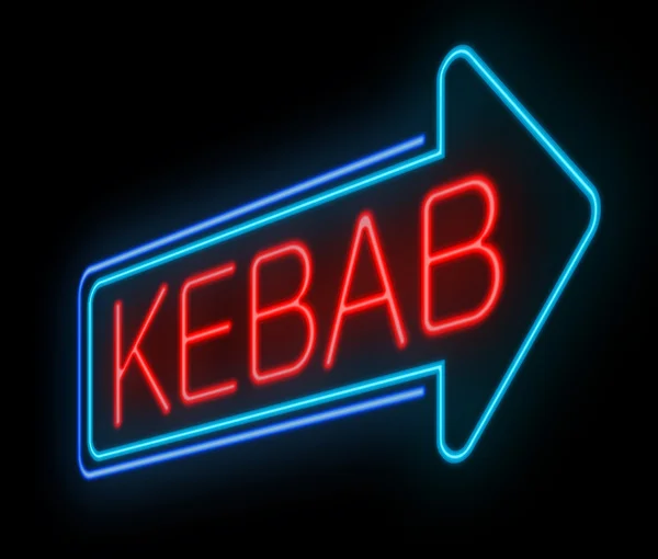 Insegna al neon kebab . — Foto Stock