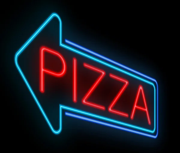 Neon pizza znak. — Zdjęcie stockowe