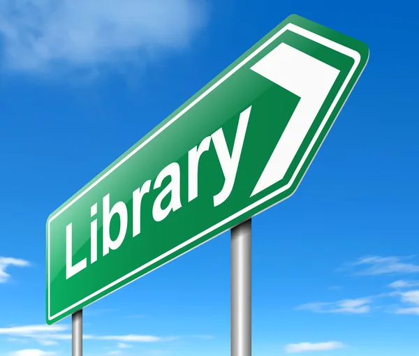 Library sign. — Stock Photo, Image