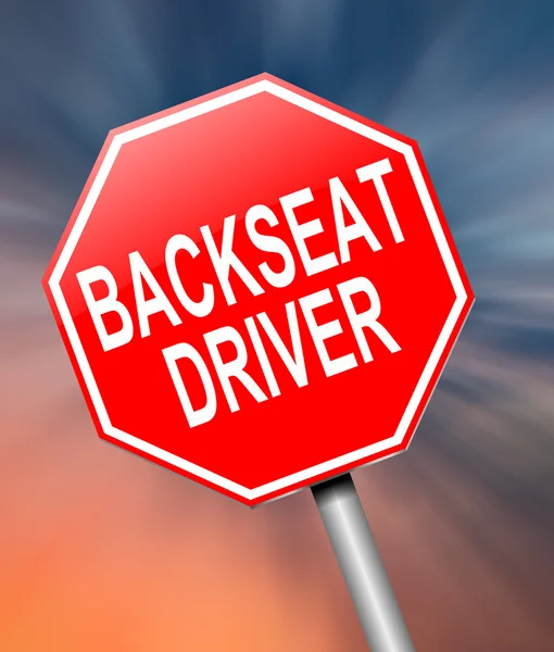 Backseat driver concept. — Stock Photo, Image