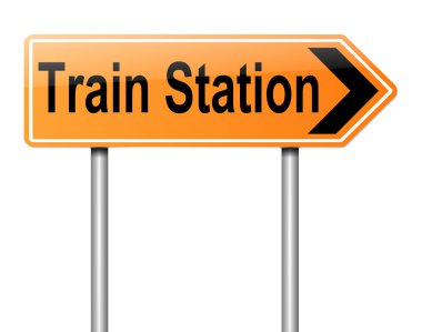 tren istasyonu işareti.