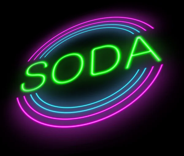 Neon-Soda-Schilder. — Stockfoto