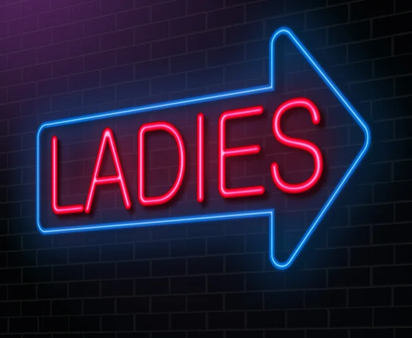 Ladies neon sign. — Stock Photo, Image
