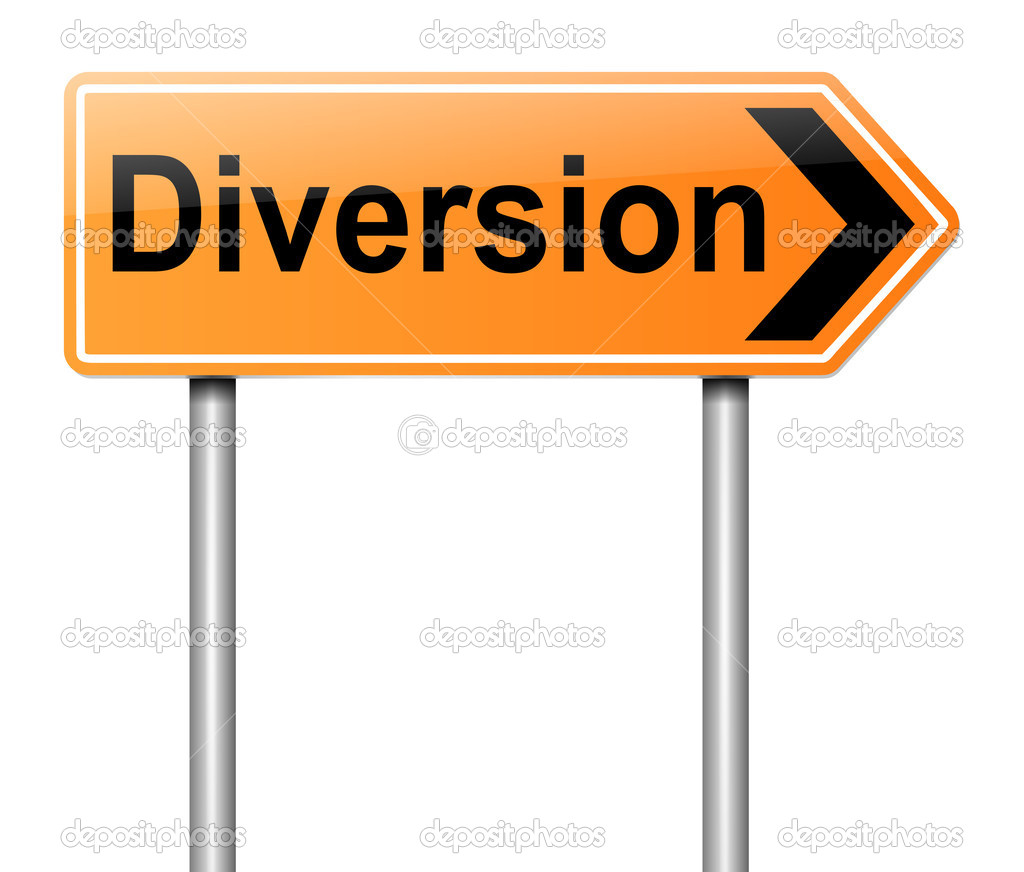 Diversion sign.