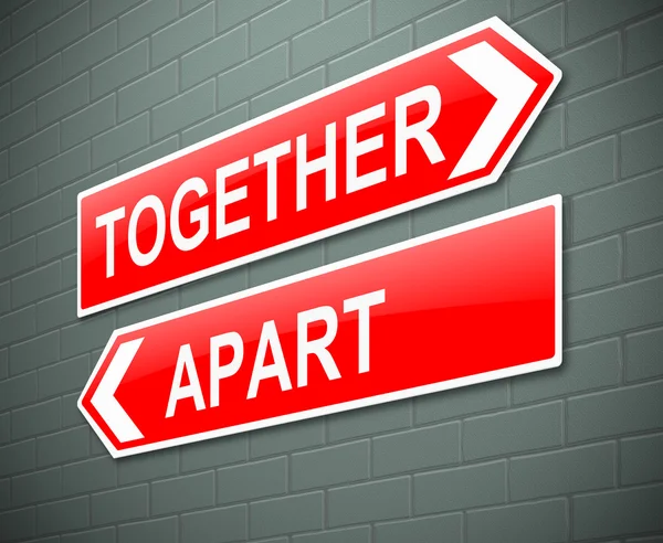 Together or apart concept. — Stock Photo, Image