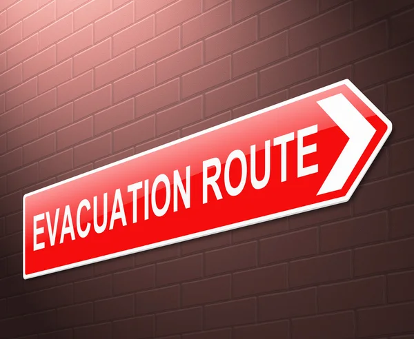 Evacuatie route teken. — Stockfoto