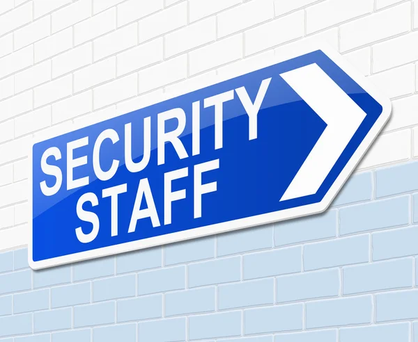 Security staff sign. — Stock Photo, Image