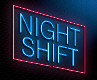 gece vardiyası kavramı.