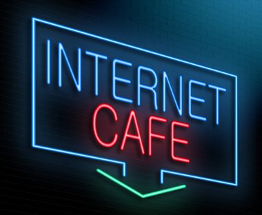 İnternet Cafe konsept.