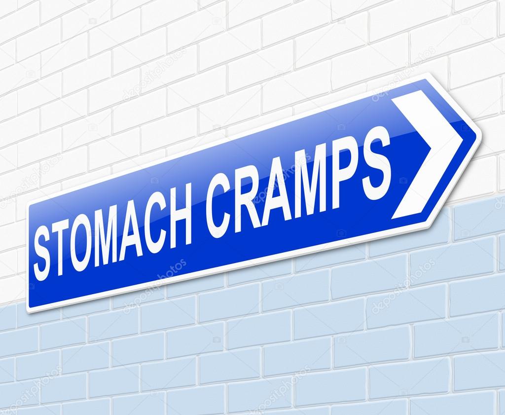 Stomach cramps concept.