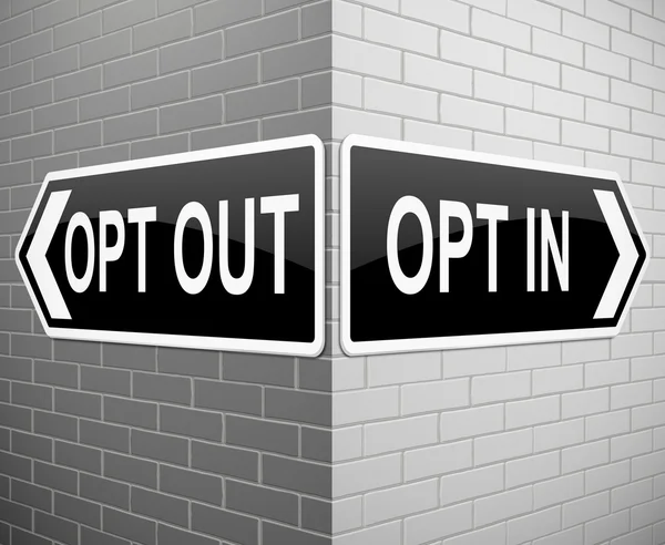 Opt-in o out . — Foto Stock