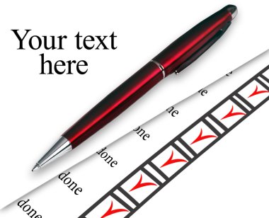 Kapalı kalem beyaz üzerine bir şeyler yapılmış