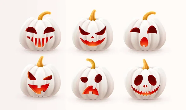 Halloween Fond Citrouilles Ensemble Carte Voeux Pour Fête Vente Vacances — Image vectorielle