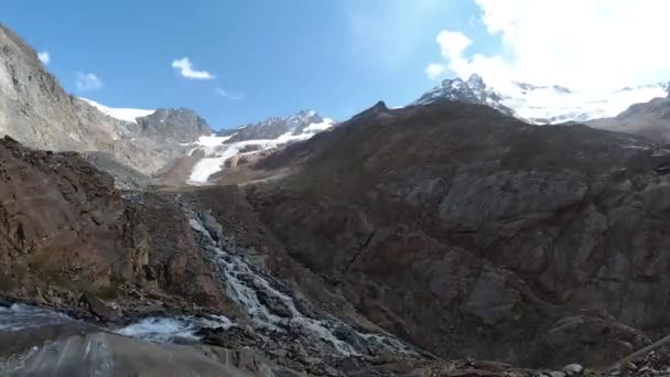 Laps de temps du glacier Palla Bianca en forte retraite — Video