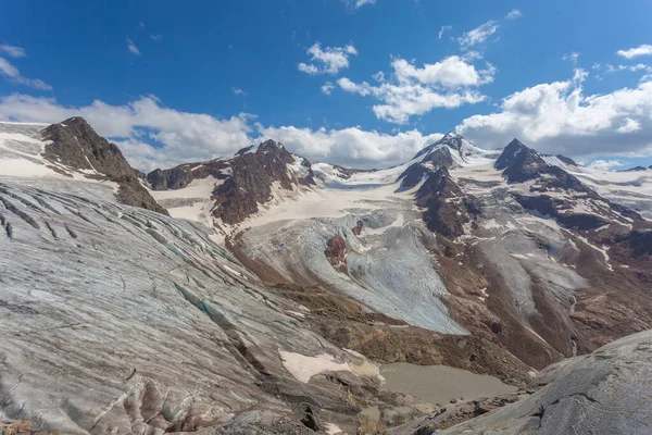 Panorama sur le glacier Gepatschferner et Vallelunga dans la région de Palla Bianca — Photo