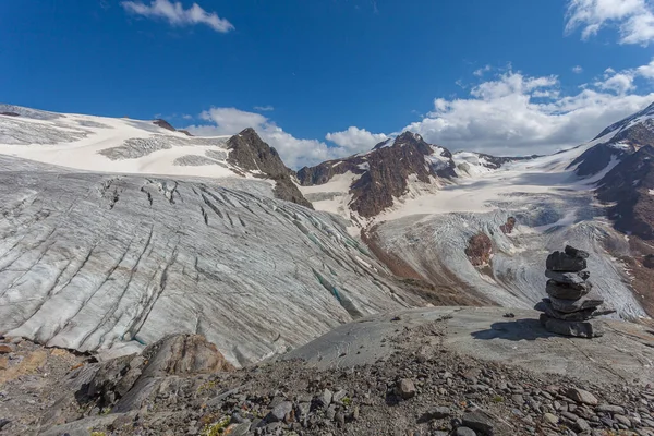 Panorama på glaciären Gepatschferner och Vallelunga i Palla Bianca-regionen — Stockfoto