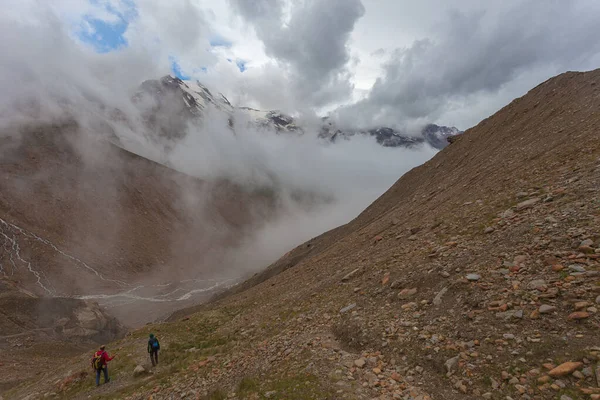 Tierras Altas Alpinas Parte Superior Del Valle Alpino Día Nublado — Foto de Stock