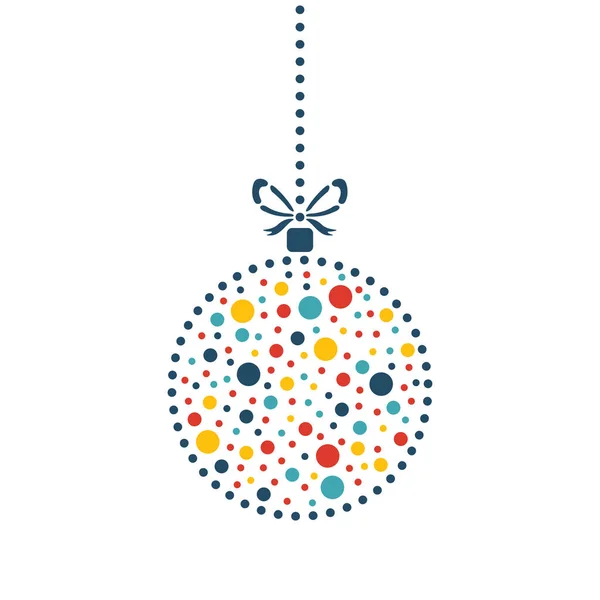 Colorido Adorno Navidad Colgante Fondo Blanco Ilustración Vectorial Para Tarjeta — Archivo Imágenes Vectoriales