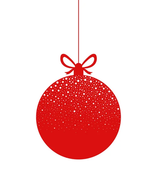 Simple vector rojo adorno de Navidad silueta con nevadas. — Archivo Imágenes Vectoriales