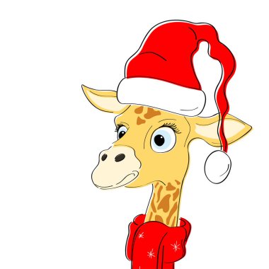 Beyaz şapkalı komik zürafa..