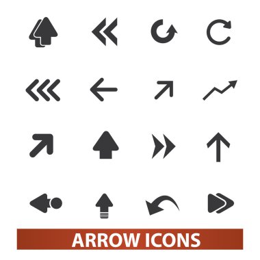 Arrow icons, signs set, vector for web and mobile design clipart