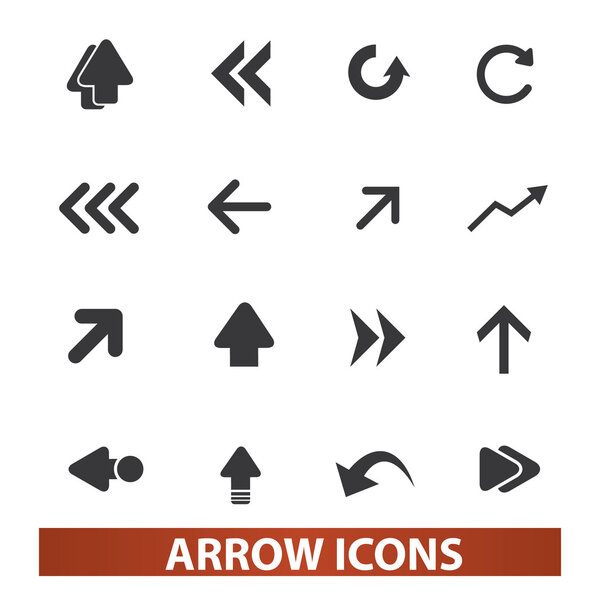 Arrow icons, signs set, vector for web and mobile design