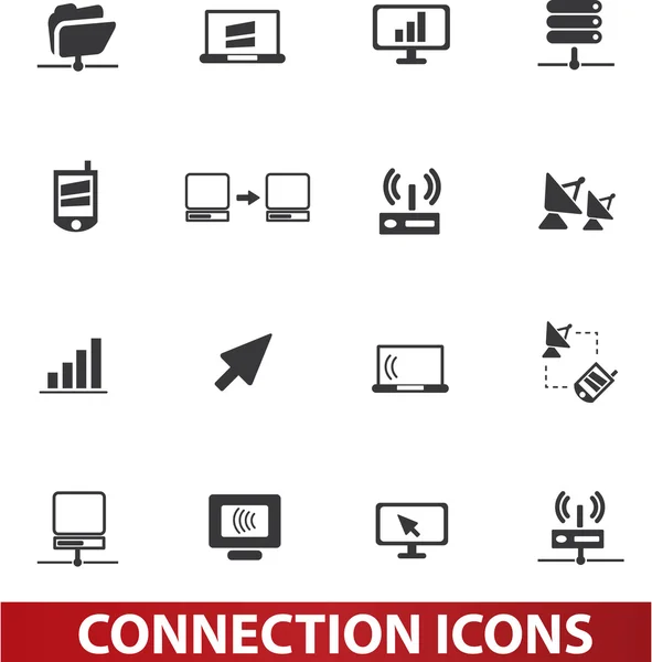 Conjunto de iconos de conexión, vector — Vector de stock