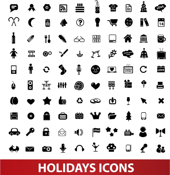 Holidays icons set, vector — Stock Vector