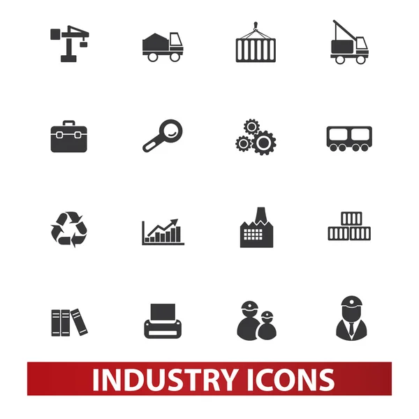 Industry icons set, vector — Stock Vector