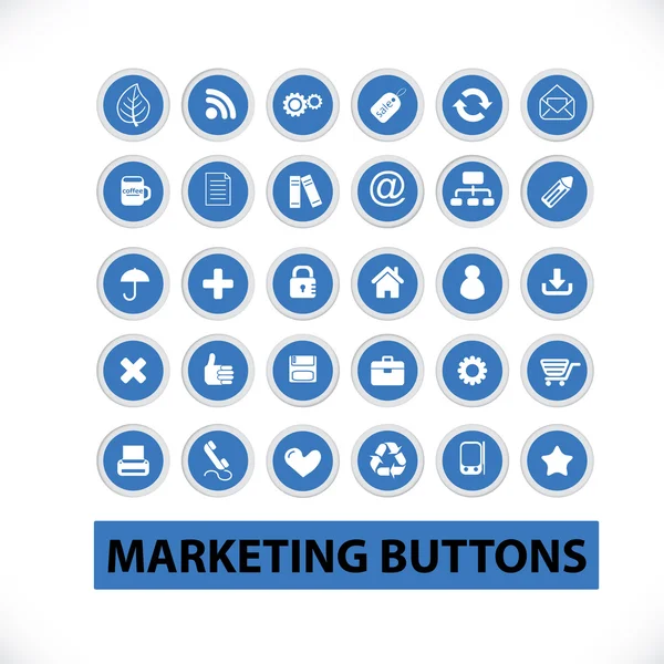 Botones de marketing & conjunto de iconos, vector — Archivo Imágenes Vectoriales