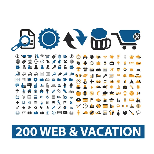 20 web & vacation icons set, vector — Stock Vector