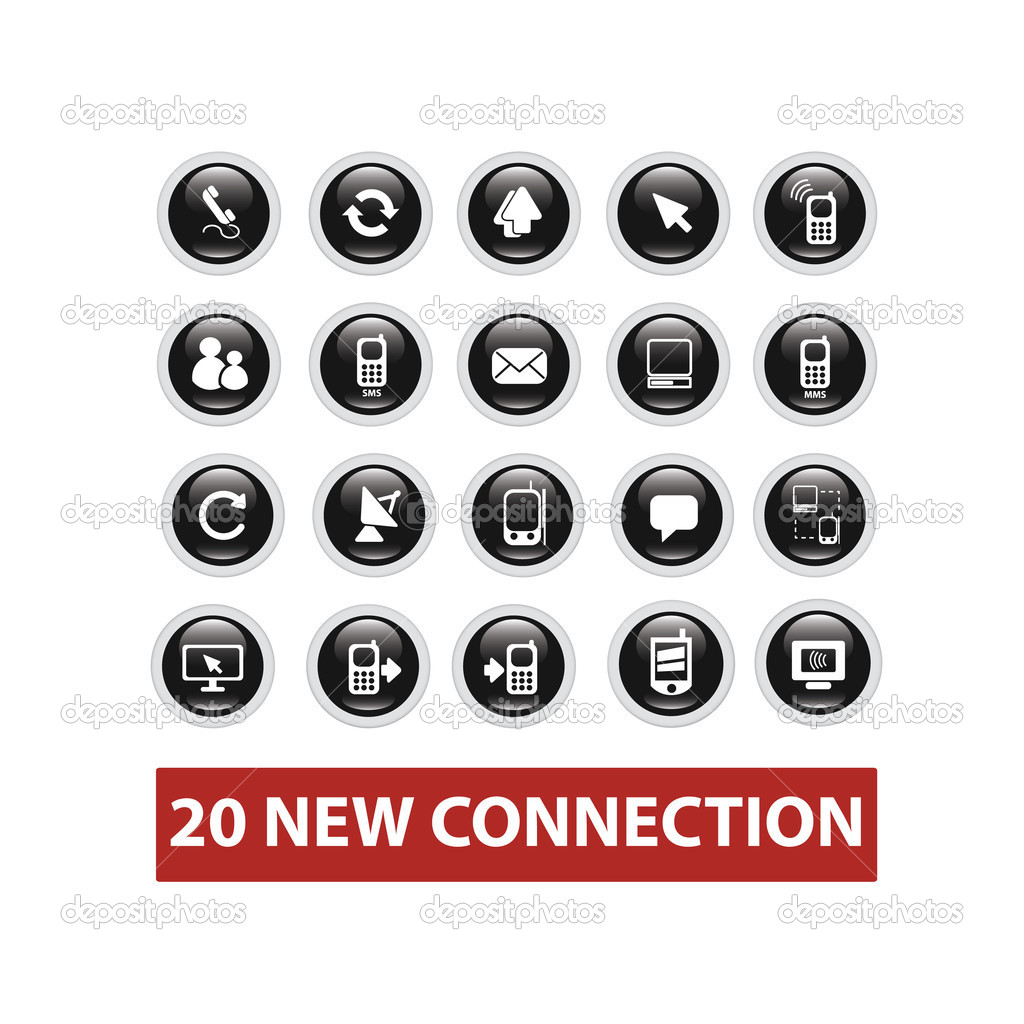 Connection buttons set, vector