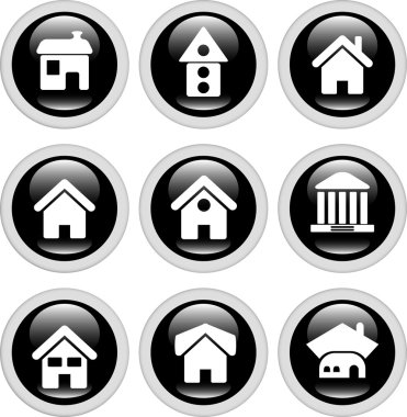 ev parlak düğmeler kümesi. vektör