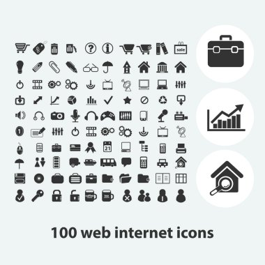 100 web Internet simge kümesi, vektör