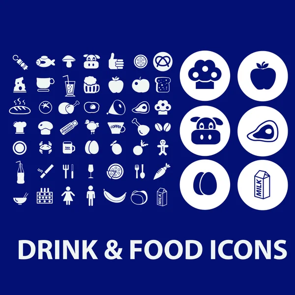 Drink, food icons set — Stock Vector