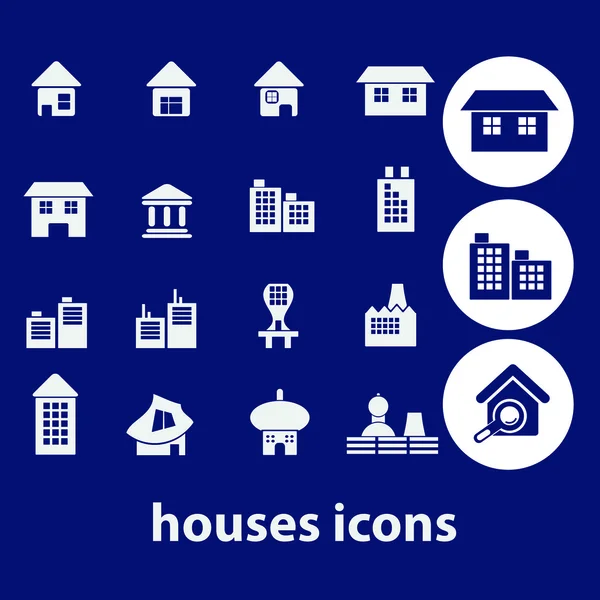 Huizen icons set — Stockvector