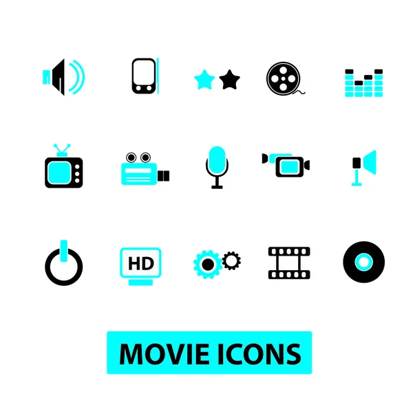 Conjunto de iconos de película, vector — Archivo Imágenes Vectoriales