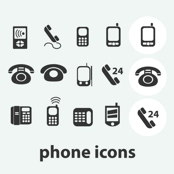 Telefoon pictogrammen instellen, vector — Stockvector