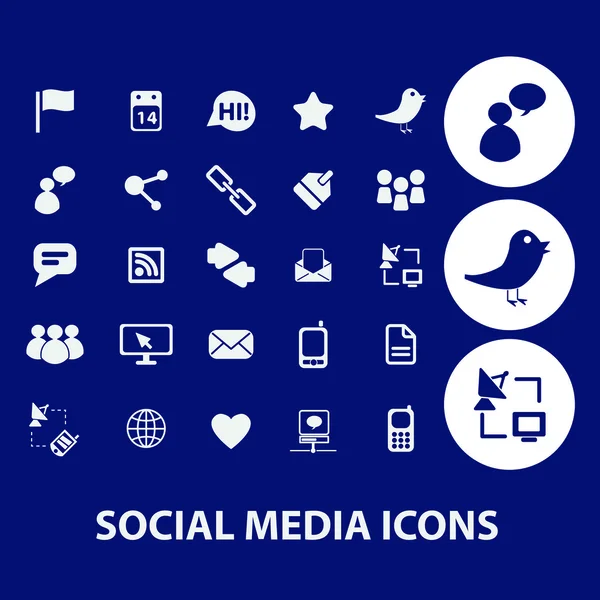 Szociális média, internet blog ikonok beállítása, vektor — Stock Vector