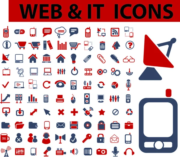 Web & it Icons, Zeichen, Vektorillustrationen — Stockvektor