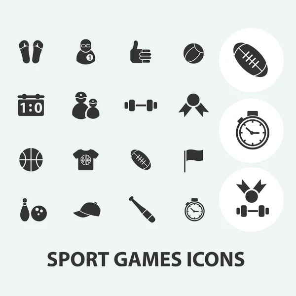 Sport Spiele Symbole gesetzt, Vektor — Stockvektor